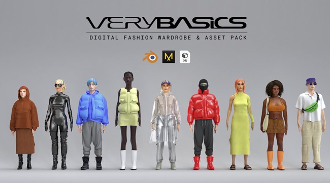 Скачать с Яндекс диска Digital Fashion VERYBASICS – VirtualWardrobe & Asset Pack (Blender & Marvelous Designer)