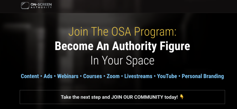 Скачать с Яндекс диска On-Screen Authority – The Online Course